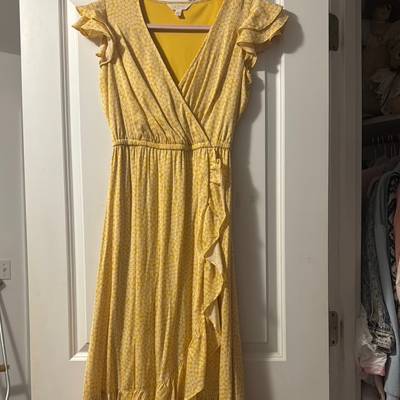 Yellow Ruffle Wrap Dress - Picture 1 of 1